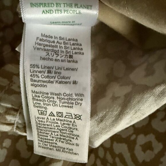 J. Crew Linen-cotton leopard drawstring pant Size 8 - Picture 7 of 9